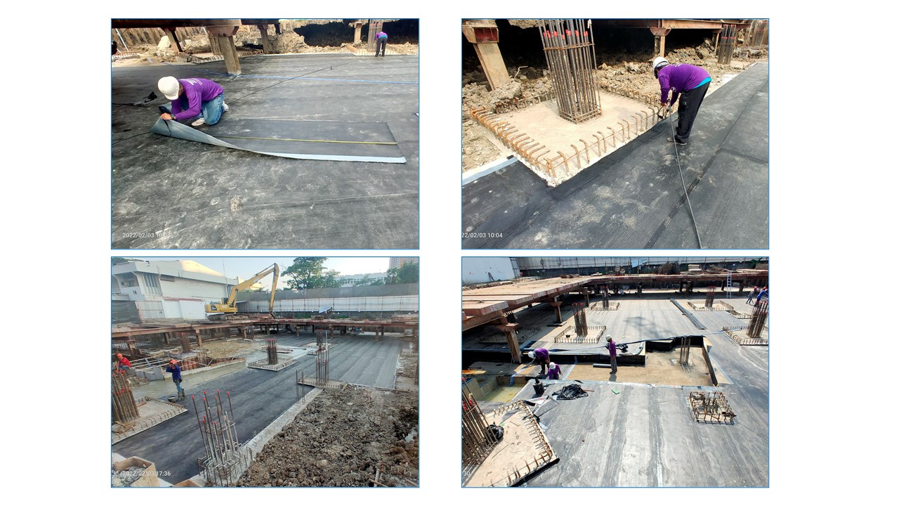 งานติดตั้งระบบกันซึม Waterproofing Membrane